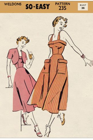 1950s Summer Dress & Bolero Sewing Pattern – Pockets