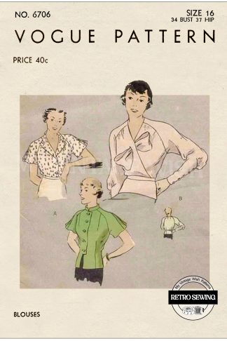 1930s Stylish Tuck-in or Overblouse Vintage Sewing Pattern