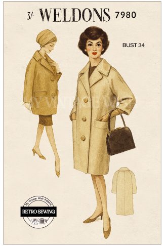 1950s Lined Coat Sewing Pattern – Two Lengths