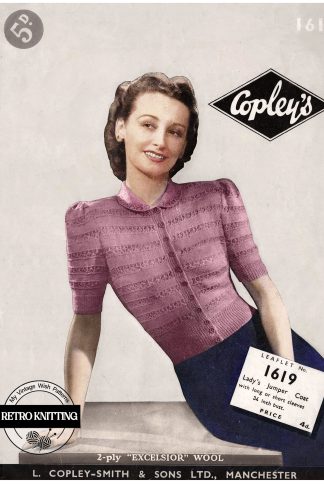 1940s Ladies Jumper-Blouse with Short or Long Sleeves Knitting Pattern
