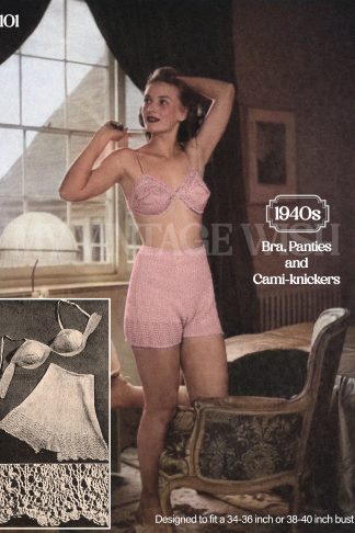 1940s Bra, Knickers and Cami-knickers Knitting Pattern