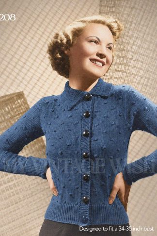 1930s Jumper-Coat Knitting Pattern Bust 34–35