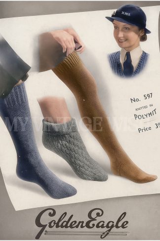 1940's Wartime Women's Service Stockings and Socks Knitting Pattern