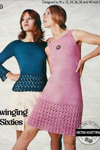 Dress & Jumper Knitting Pattern – Crochet-Effect Shell Stitch, Bust 32–40