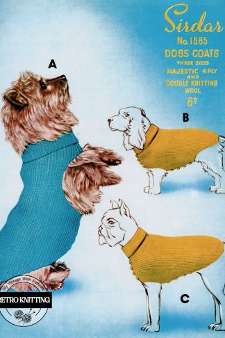 1950s Dog Coat Knitting Pattern – Small, Medium & Large