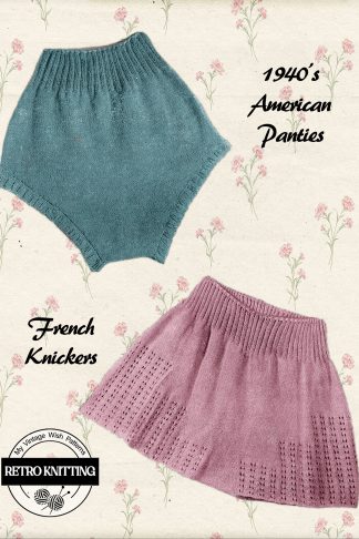 Vintage 1940s French Knickers & Sports Panties Knitting Pattern