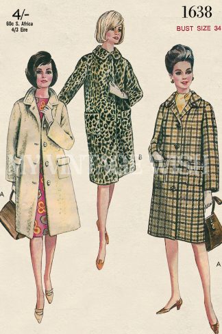 1966 Coat Sewing Pattern – Easy 1960s Tailored Design