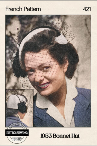 1953 Vintage French Hat Sewing Pattern with English Instructions