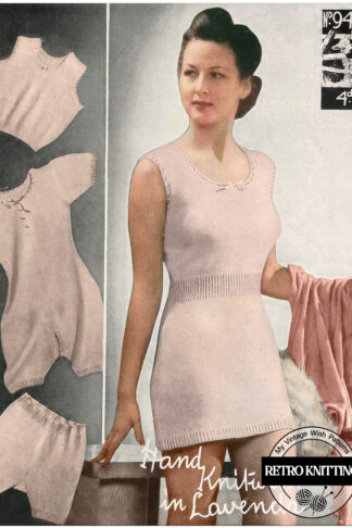 1940s Wartime Lady's Lingerie Knitting Pattern Multi size