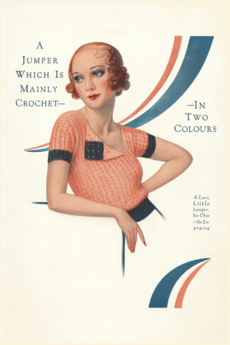 Vintage 1930s Crochet Jumper Pattern – Retro Summer Holiday Knit & Crochet Pattern (Bust 32–34)