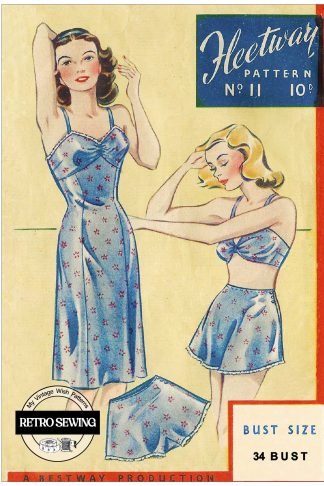 1940s Slip, Bra & Knickers Lingerie Sewing Pattern – Bust 34