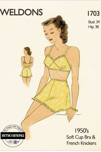 1950s Bra & Knickers Lingerie Sewing Pattern – Bust 34