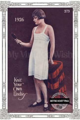 1920s Women’s Vest & Knickers Knitting Pattern (3-Ply Fingering) — Stocking Stitch with Garter Sides