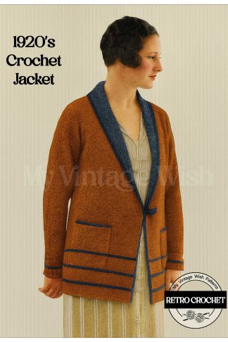 1920s Vintage Crochet Cardigan with Pockets Pattern