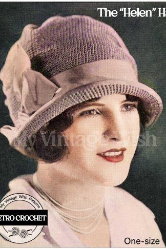 Vintage 1920s Crochet Cloche Hat Pattern – Crown Down with Brim Edging