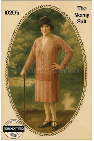 Vintage 1920s Knitting Pattern – The Morny Walking Suit (Skirt & Cardigan)