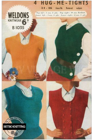 1940s Lady’s “Hug Me Tight” Pullover Knitting Pattern – Vintage Classic Sweater Design