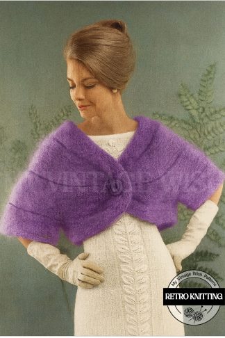 1950s Mohair Cape Stole Knitting Pattern – Bust 36–38