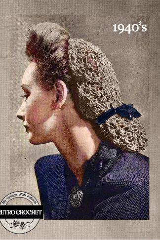 1940s Snood with Crochet finishing Vintage Knitting Pattern
