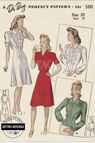 1943 Blouse, Slip & Dress Sewing Pattern – Bust 38