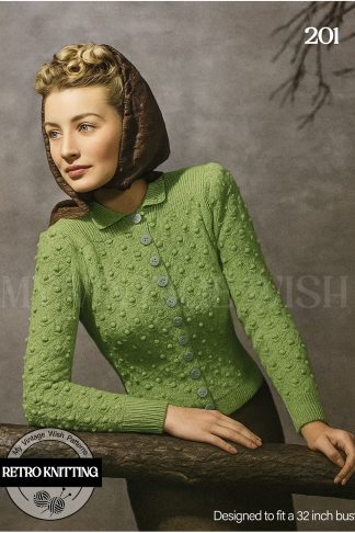 Vintage 1940s Bobble Stitch Cardigan Knitting Pattern