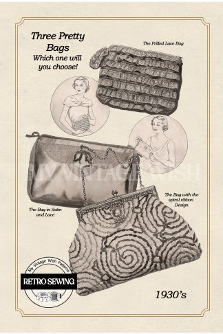 Vintage 1930s Evening Bag Sewing Pattern – Three Elegant Designs