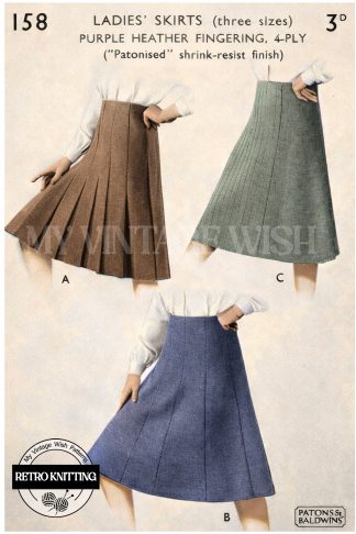 1940s Ladies’ Knitted Skirts – Three Classic Styles