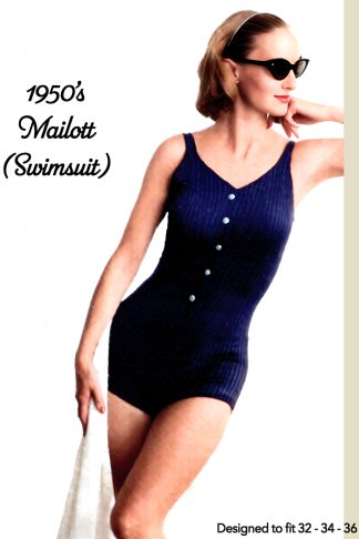 1950s Knitted Swimsuit Maillot Pattern – Bust 32–36