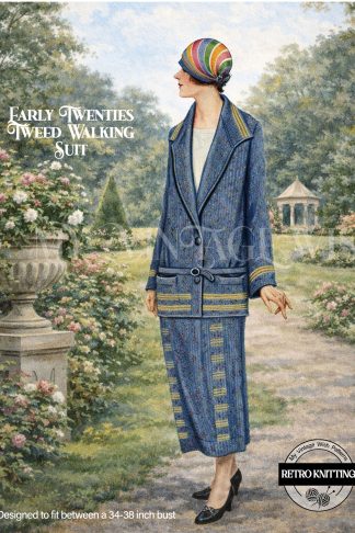 1920s Flapper Tweed Walking Suit Knitting Pattern | Vintage Period Style