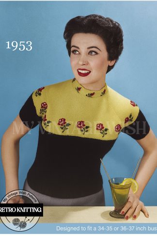 1950s Coronation Fair Isle Sweater Knitting Pattern – Bust 34–37