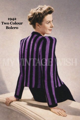 1940s Wartime Bouclé Bolero Knitting Pattern – Vintage Women’s Jacket Design