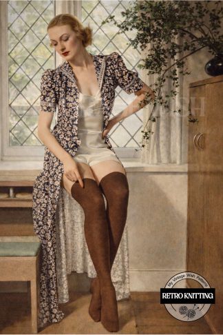 1940s Wartime Ribbed Stockings Knitting Pattern | Vintage WW2 Hosiery
