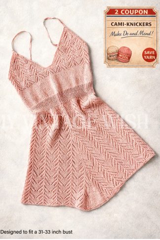 1940s Wartime Two-Coupon Cami-Knickers Knitting Pattern | WWII Make Do and Mend