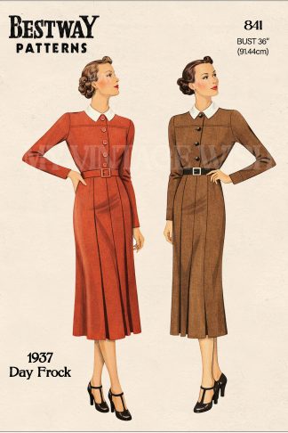 1930s Spring Frock Vintage Sewing Pattern | Bust 36