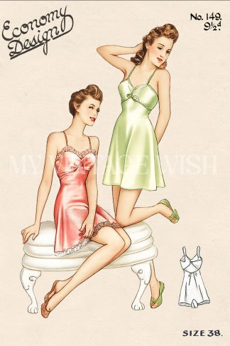 1940s Cami-Knickers Lingerie Sewing Pattern – Wartime Style