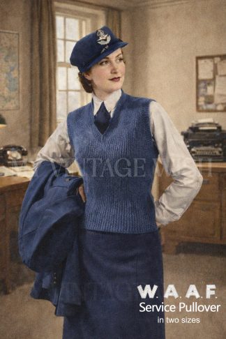 1940s WAAF Wartime Pullover Knitting Pattern (Authentic WWII Women’s Auxiliary Air Force)
