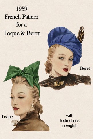 1930s French Beret and Toque Sewing Pattern | Vintage Millinery