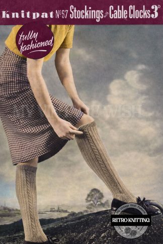1940s Knee-Length Stockings Vintage Knitting Pattern – Wartime Hosiery Design