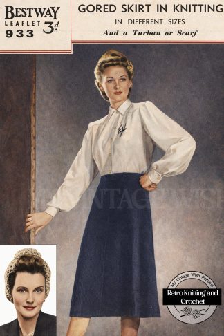 1940s Wartime Skirt and Scarf Turban Knitting & Crochet Pattern