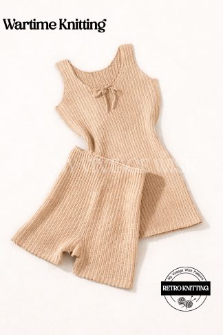1940s Wartime Everyday Thermal Vest and Panties Knitting Pattern (Bust 34–36)