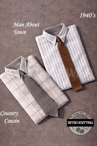 Vintage Knitting Pattern for Men’s Skinny & Shaped Ties