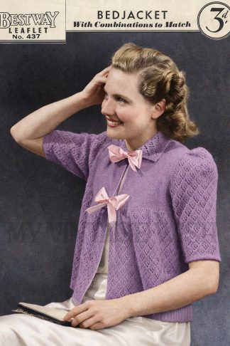 1940s Vintage Pyjama Set | Knitting Pattern for Romper & Bed Jacket