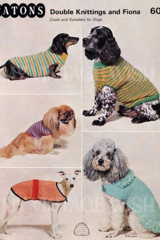 Vintage Dog Sweater Knitting Pattern – DK Dog Coat for Small Breeds