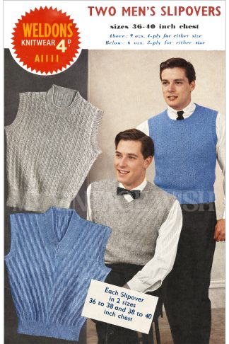 1950s Men's Slipovers Knitting Pattern – Vintage Pullovers