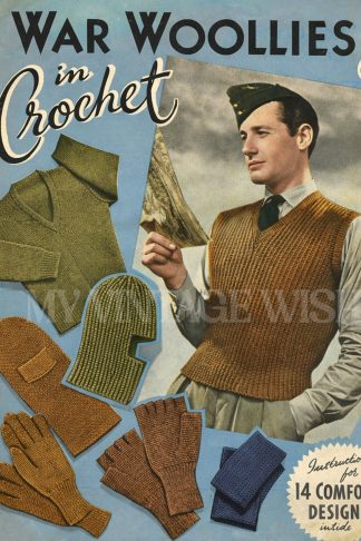1940s War Woollies in Crochet Pattern Booklet – Vintage Military Knitwear