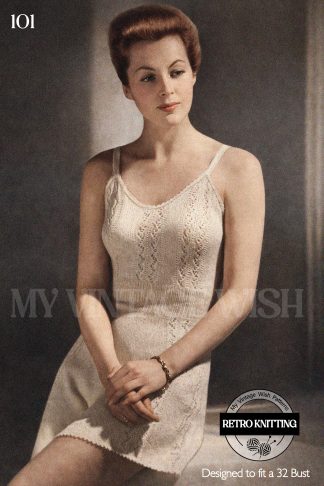 1940s Cami Knickers Knitting Pattern Vintage Ladies Lingerie Bust 32