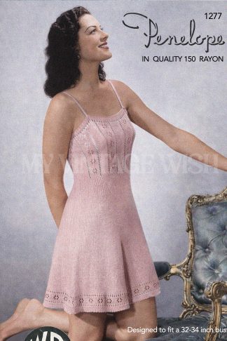 1940s Knitting Pattern Cami-knickers – Vintage One Piece Lingerie (Bust 34)