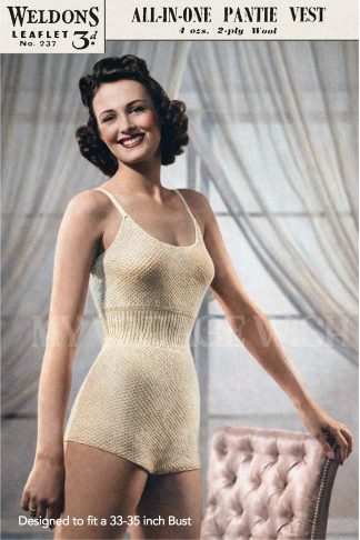 1940s Cami Knickers Knitting Pattern Vintage Step-Ins Lingerie Retro Underwear