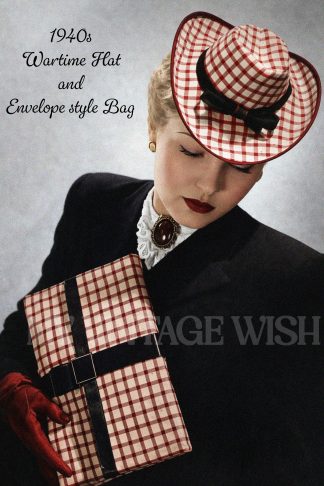 1940s Vintage Sewing Pattern – Women’s Hat & Handbag WWII Style Accessories