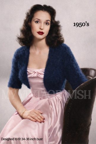 1950s Angora Bolero Knitting Pattern Vintage Ladies Shrug Bust 34–36